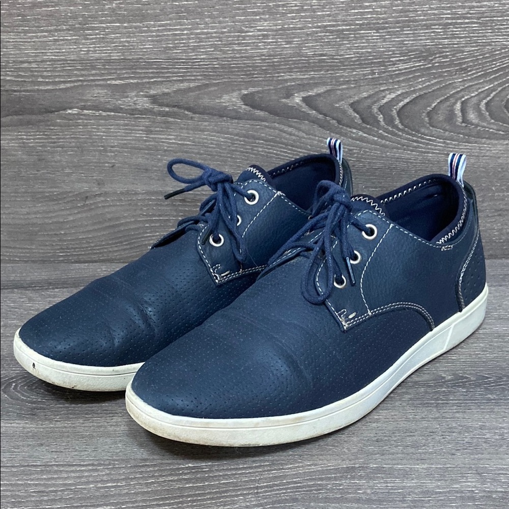 Robert David Mens Casual Oxford Sneakers Shoes Navy Blue Lace Up Size 8